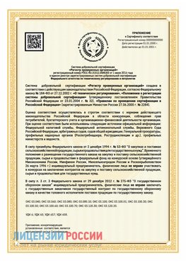 Приложение к сертификату для ИП Северодвинск Сертификат СТО 03.080.02033720.1-2020